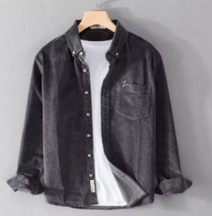 Men's Loose American Retro Corduroy Shirt