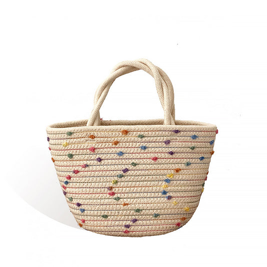 Women's Colorful Woven Straw Handbag