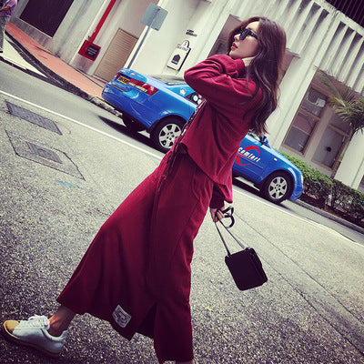 Springautumn Midi Dress Two Piece Set