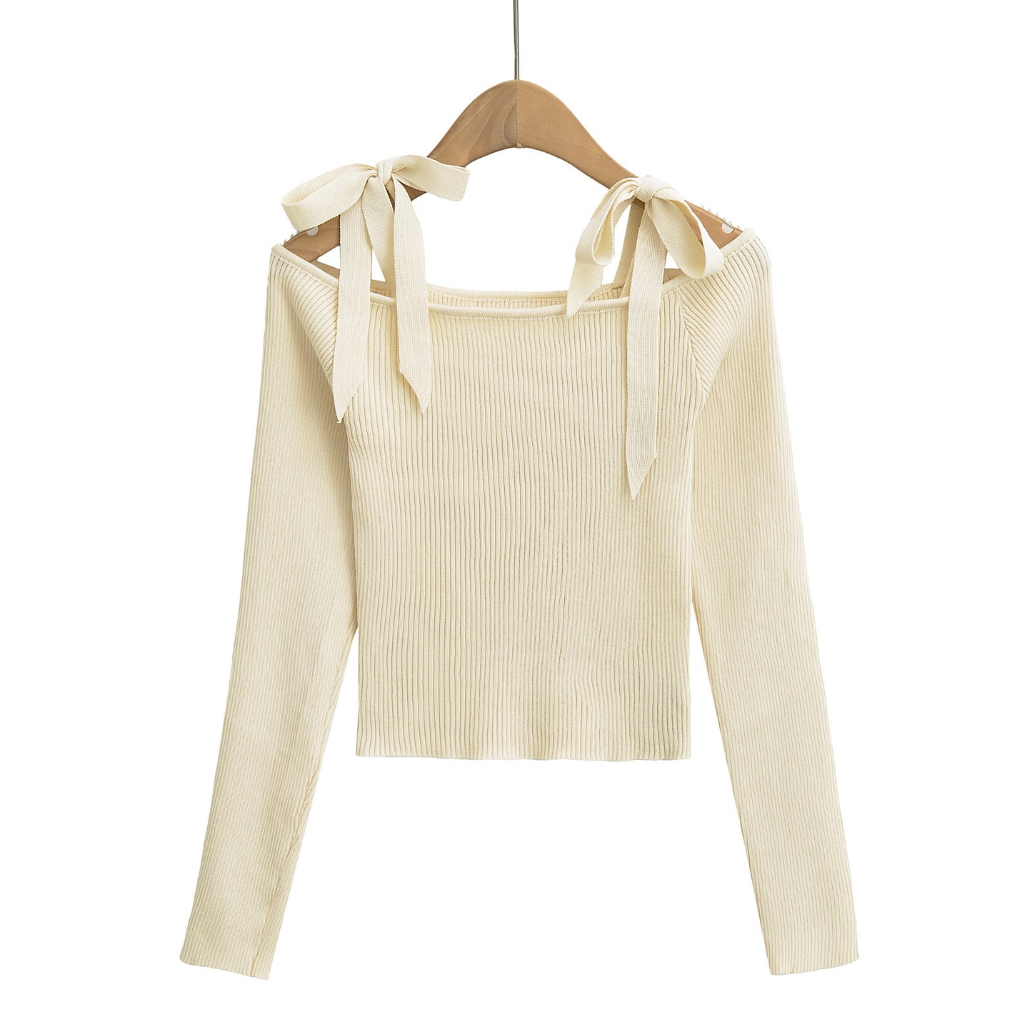 Sexet stropløs snøre-off-shoulder strik