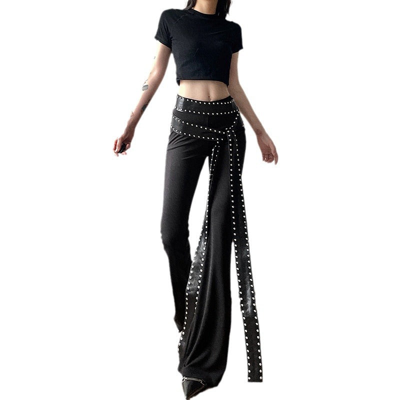 Women's Fashion Personality Rivets Casual Pants