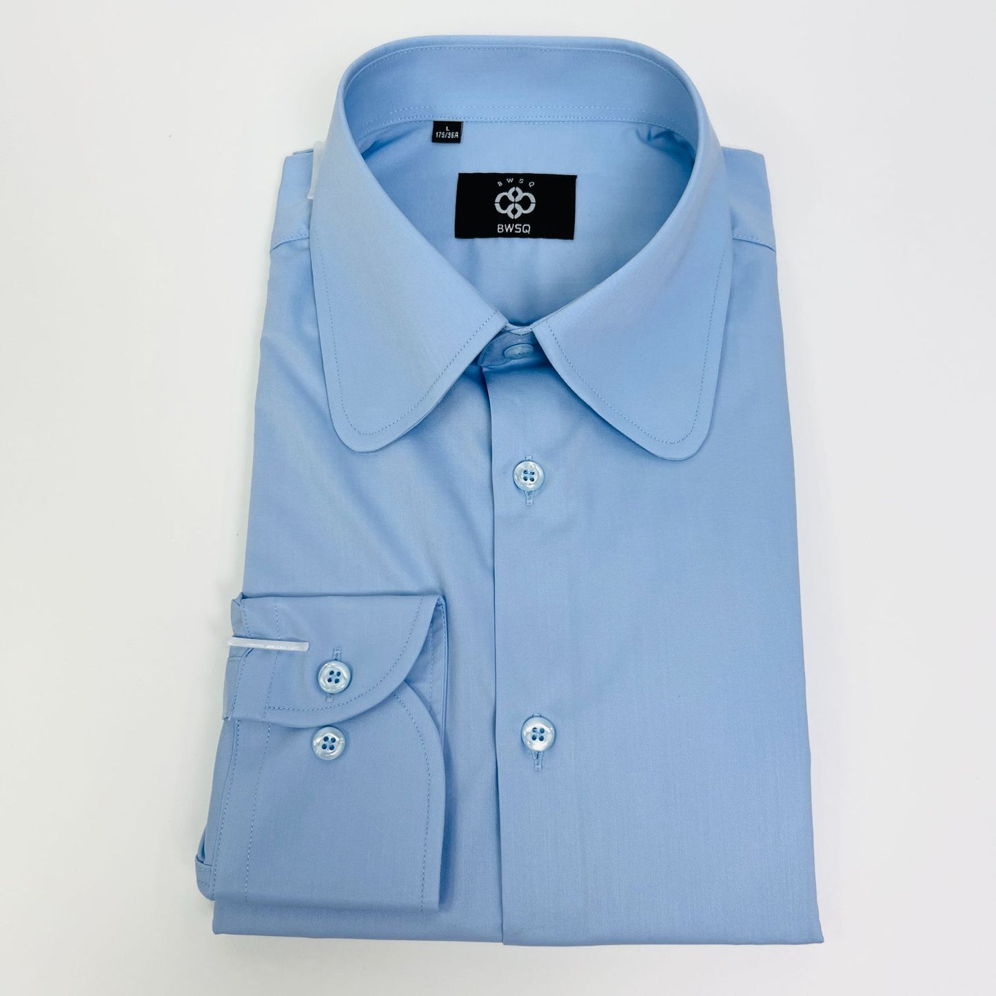 Men's Solid Color Long Sleeve Shirt Round Collar Top