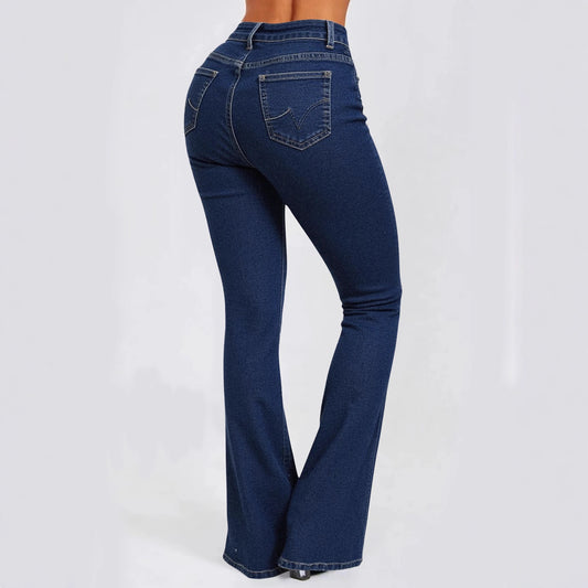 Spring Washed Slightly Flared Straight-leg Pants