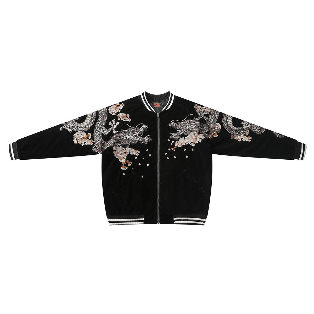 Mens Loose Fit Polyester Embroidered Chinese Style Jacket