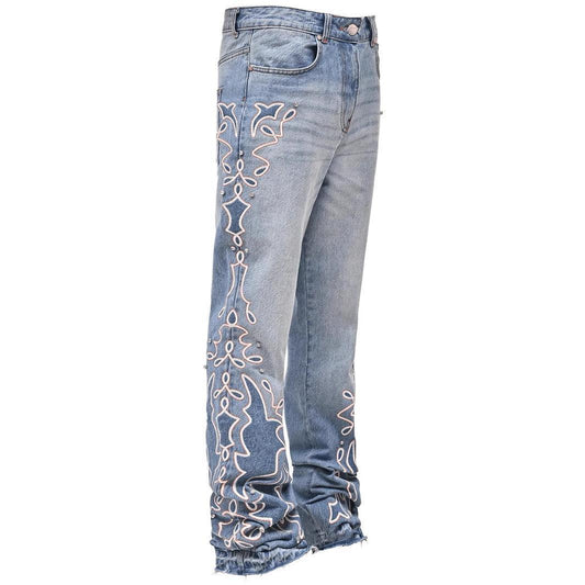 Nye denim-jeans med brede ben til mænd og gradient-design