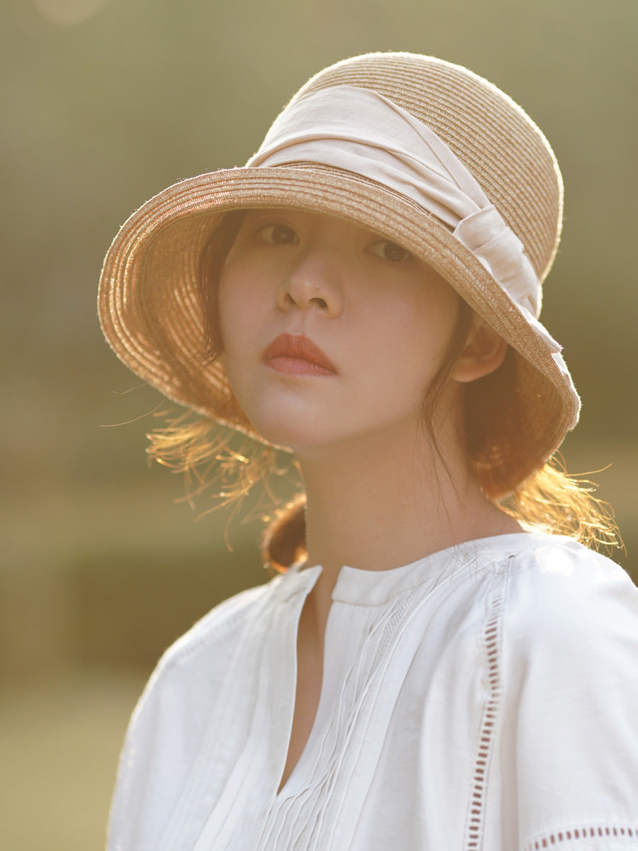 Women's Japanese Style Simple Shade Straw Hat