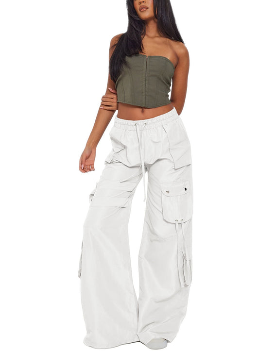 Niche Retro Casual Pocket Horn Overalls