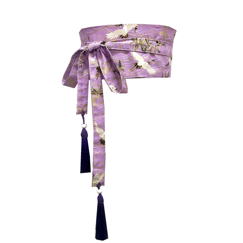 Women's Belt Fabric Japanese Style Japanese Crane Decoration