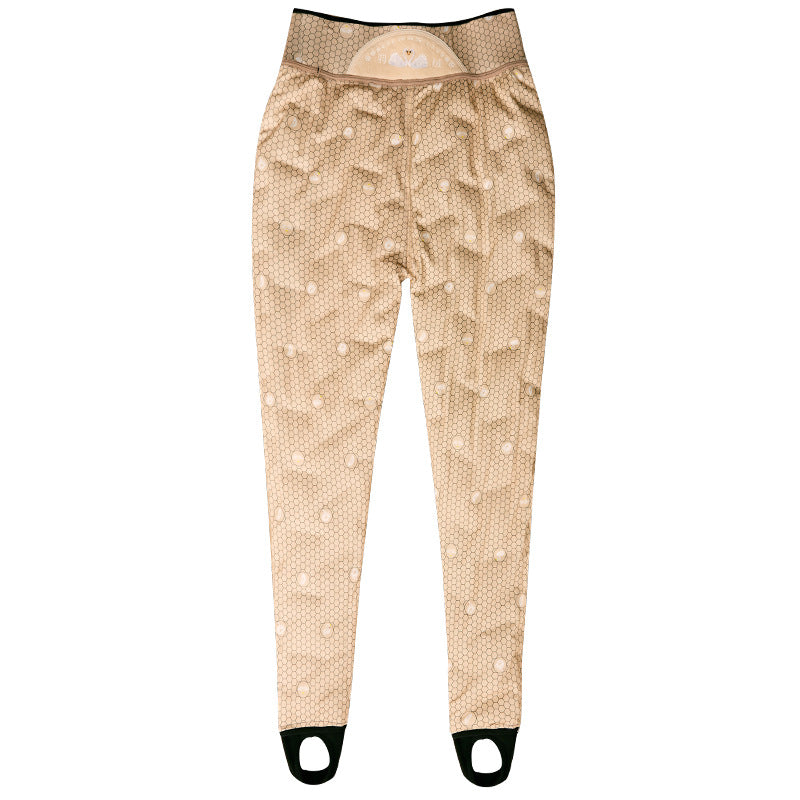 White Duck Down Leggings Women's Plush Thickened High Waist Warmth