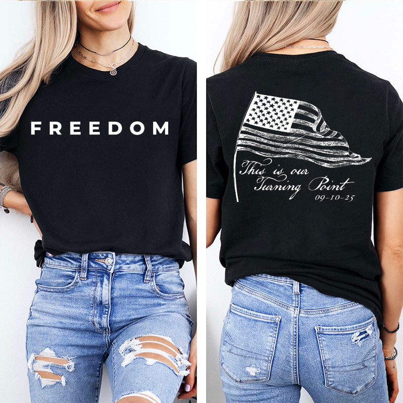 Double-sided Printed Short-sleeve European-size Modal T-shirt