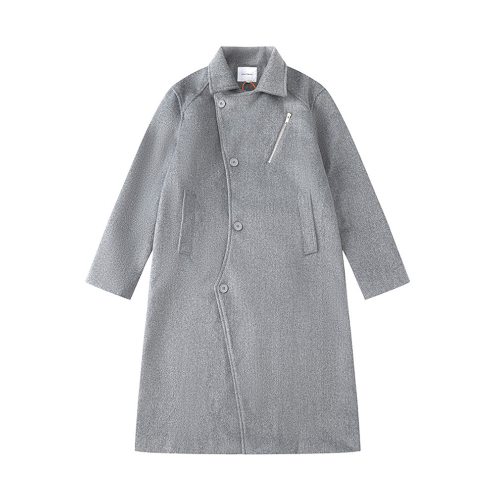 Men's Loose Over Knee Lapel Trench Coat