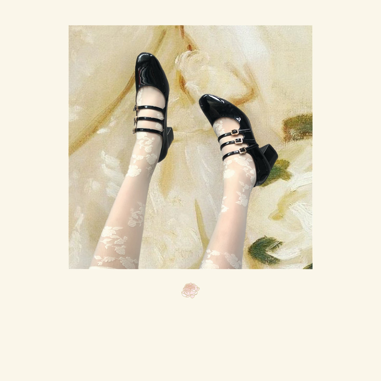 Rose lace tube socks