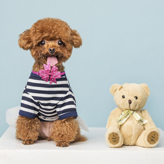 Pet Bow Tie Bow Dog Cat Headdress Solid Color Wave Point Hexagon