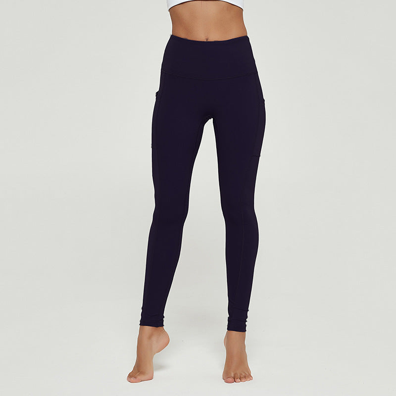 Peach hip stretch fitness nude pocket yoga pants