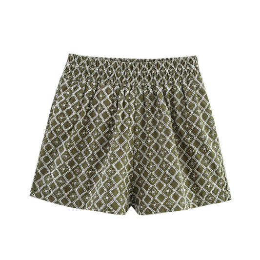 Women's Hollow Embroidered Casual Shorts