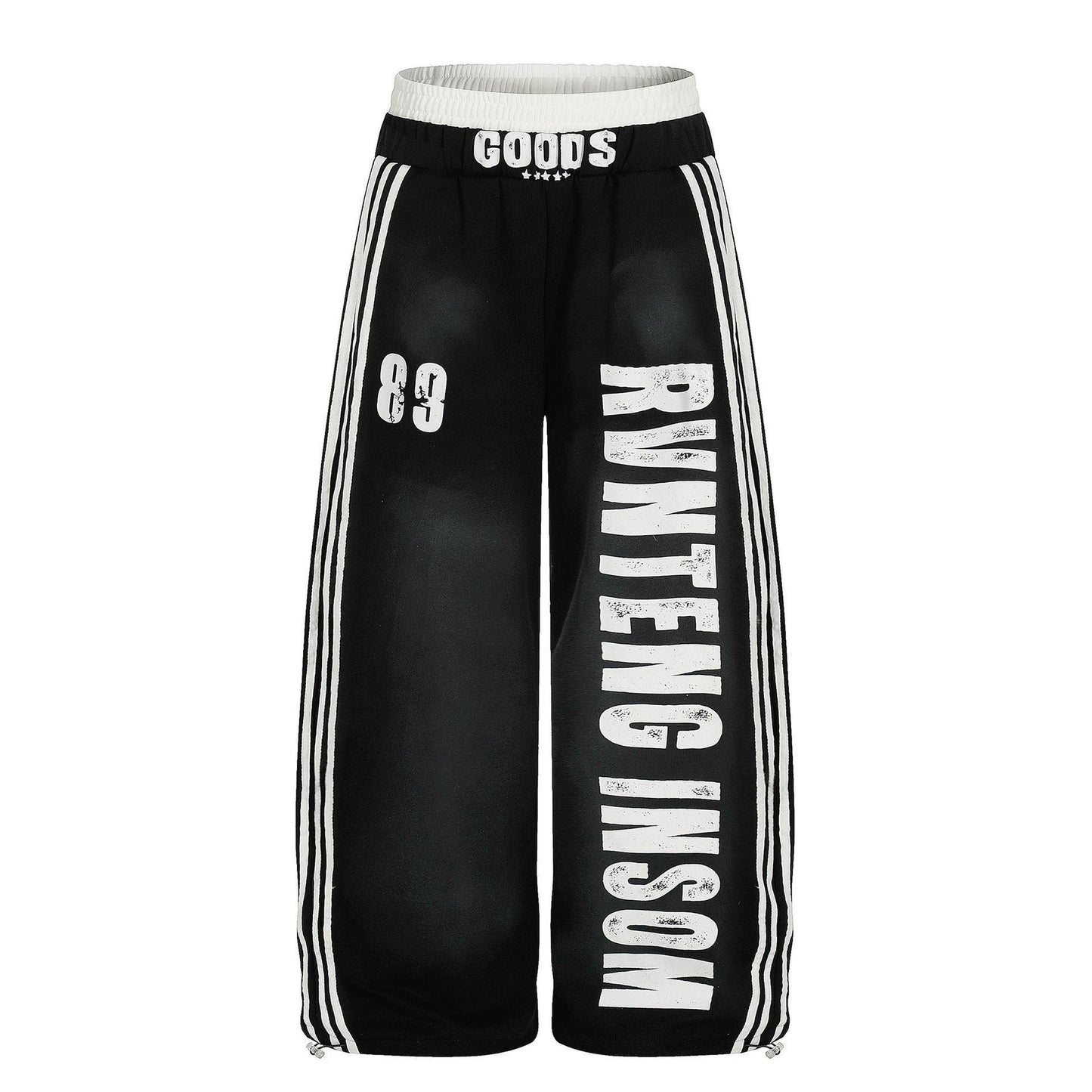 High-street Distressed Casual American-style Lettered Sweatpants For Women