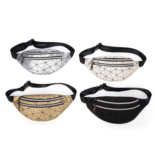 Lingge Personality Chest Bag Double Pocket Shell-shaped Shoulder Waist