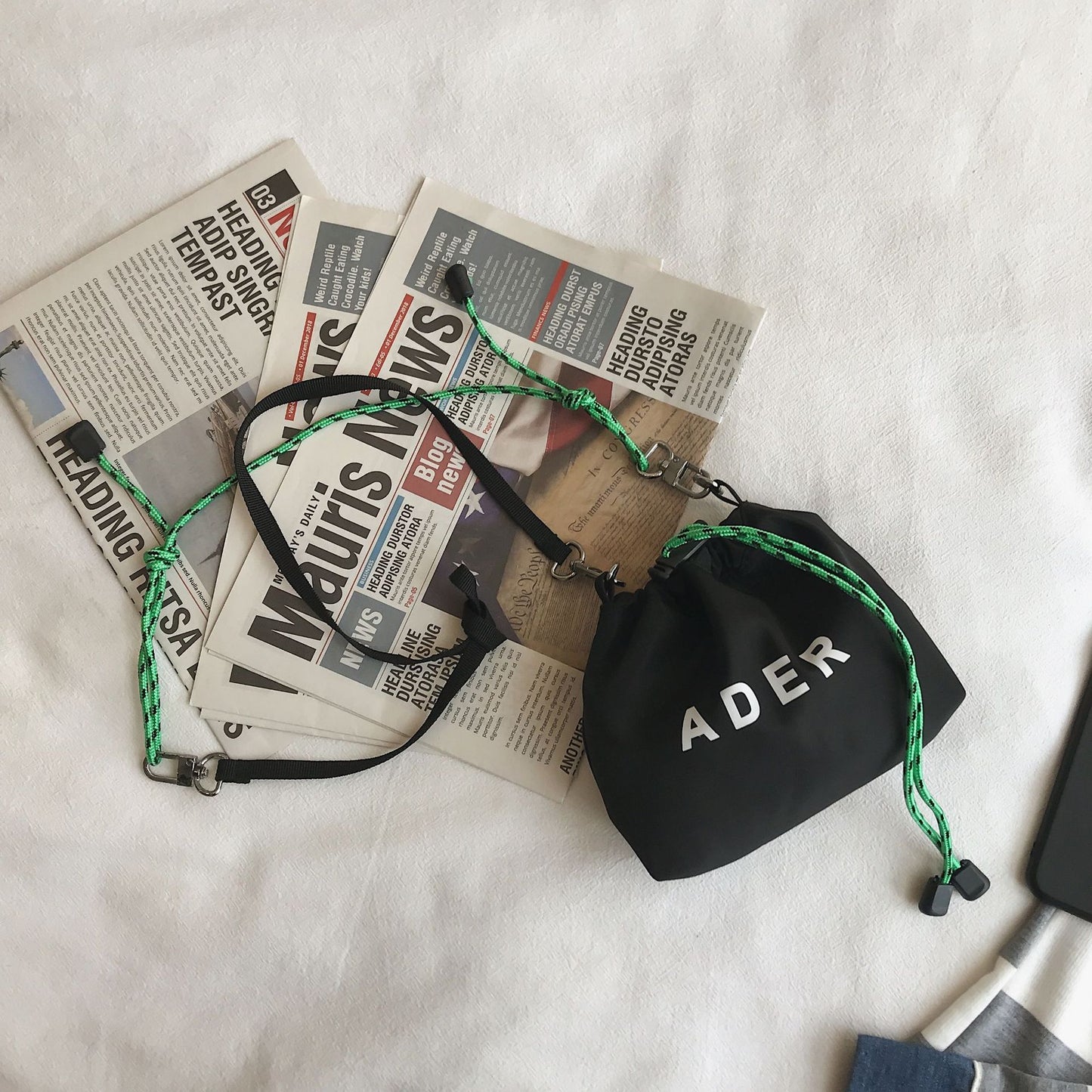 Drawstring Mini Sports Bag With Letters On One Shoulder Messenger