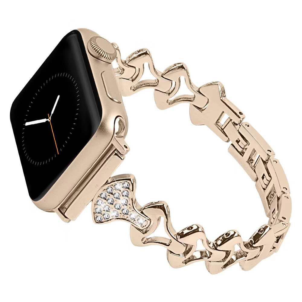 Diamond-encrusted metal strap