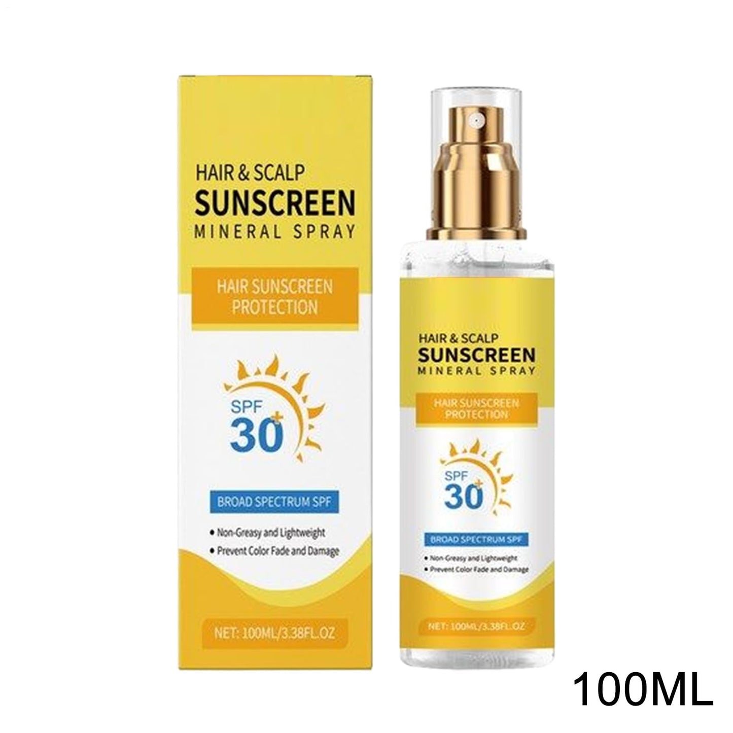 Huvud- och hårsolkräm | Hår- och hårbottensolspray 100 ml, unisex spraydimma vattentät med UV-skydd