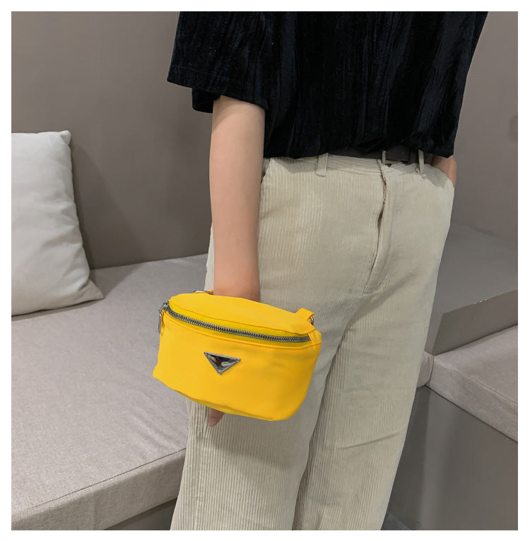 Casual Simple Zipper Canvas Shoulder Bag