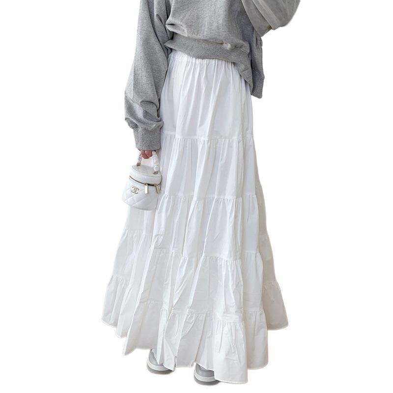 Retro Fashion Casual Simple Versatile High Waisted Skirt