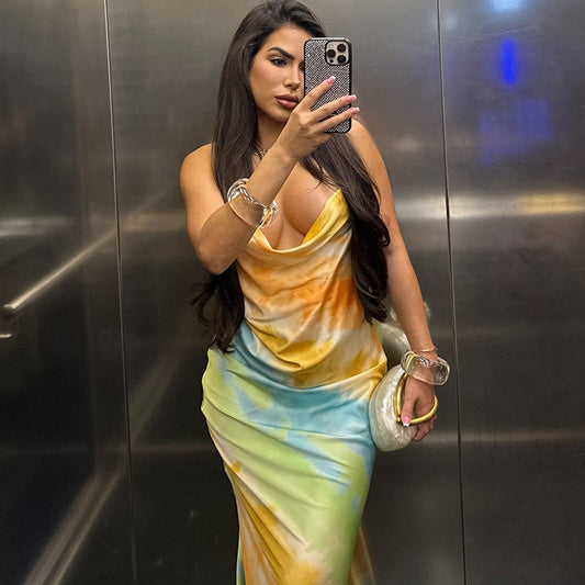 Womens Stylish Sexy Backless Halterneck Dress