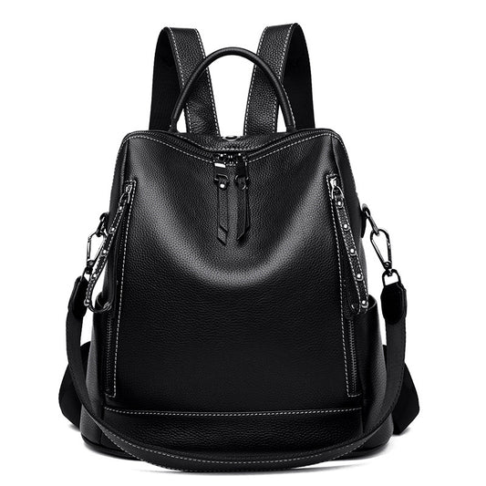 Leather Women's Bag Top Layer Cowhide Backpack Women's Messenger Bag Fashion Leather Backpack