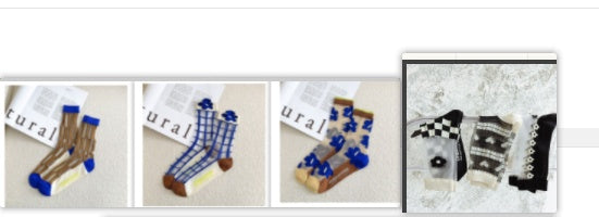 Cool Crystal Glass Silk Heart Socks