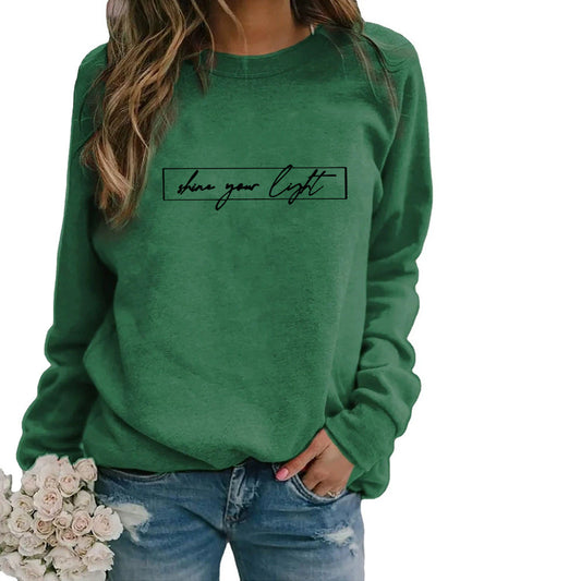 Løs sweatshirt/skjorte med print til kvinder