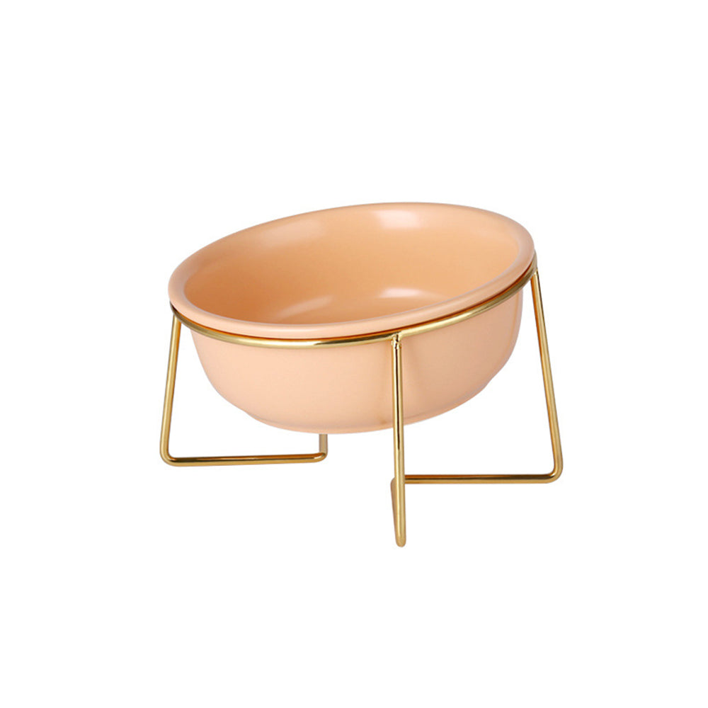 Cat Bowl Oblique Mouth Tilted Ceramic Pet Bowl Cat Food Bowl