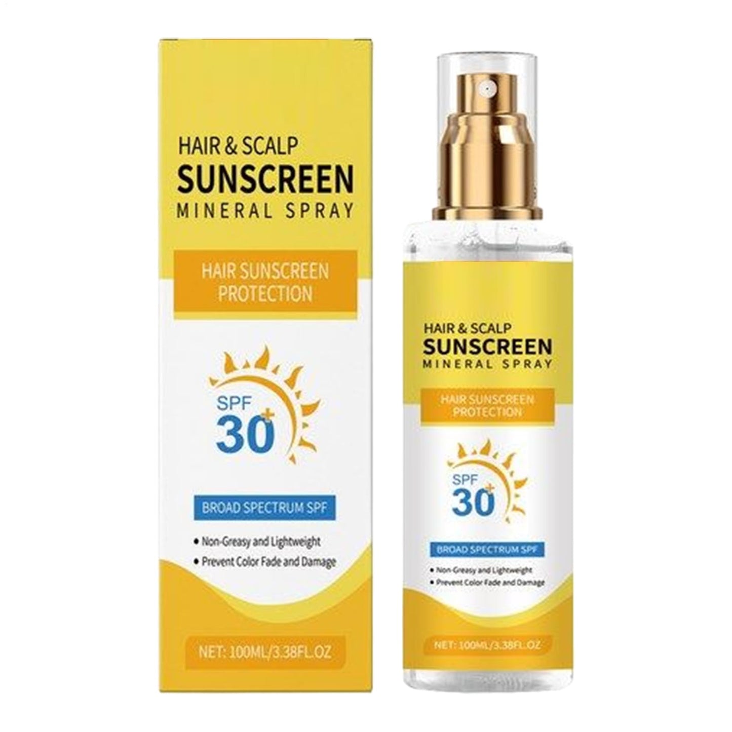 Huvud- och hårsolkräm | Hår- och hårbottensolspray 100 ml, unisex spraydimma vattentät med UV-skydd