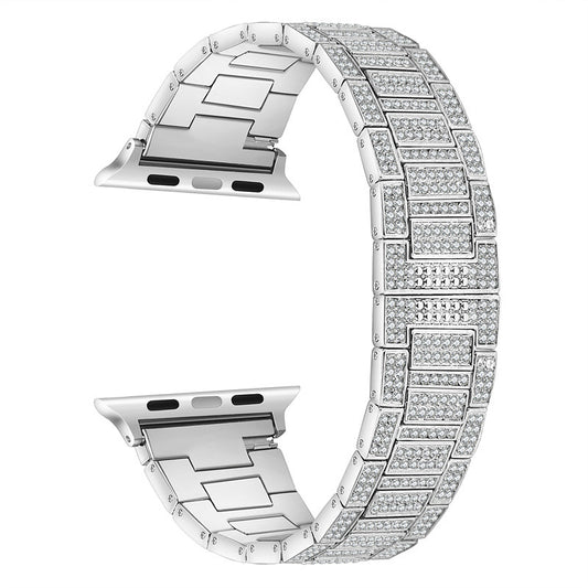 Alloy Full Diamond Butterfly Buckle Watch Strap