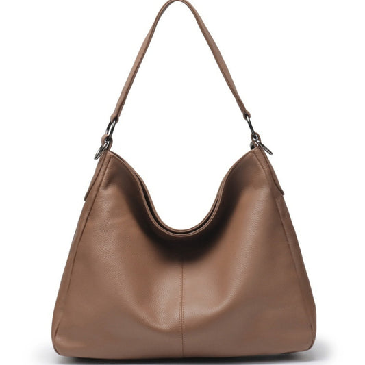Womens High-Capacity First-Layer Cowhide Shoulder Crossbody Bag