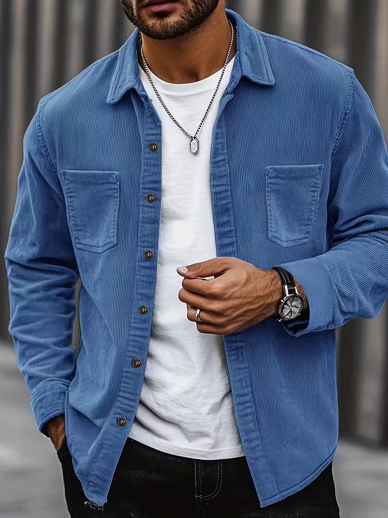 Corduroy Long Sleeve Casual All-matching Shirt Coat
