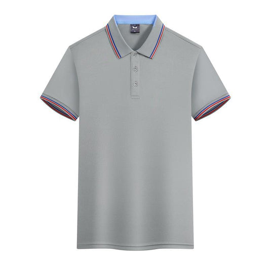 Work Clothes Ice Silk Quick-drying 240g Color Matching Polo Shirt