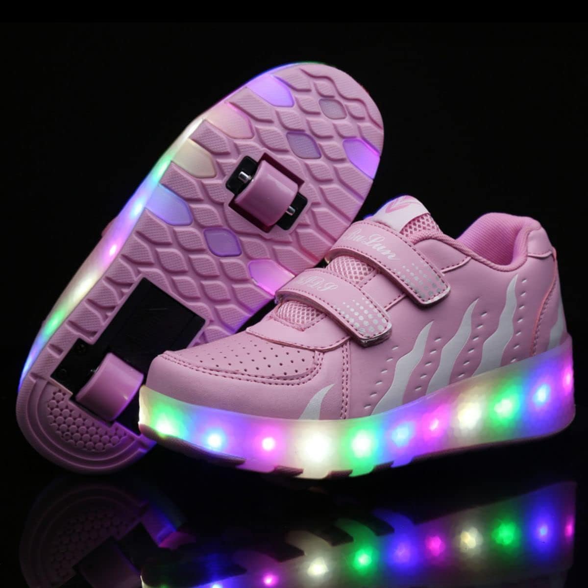 Barnsneakers med 2–4 hjul, för pojkar och flickor, sneakers för fest, födelsedag och jul