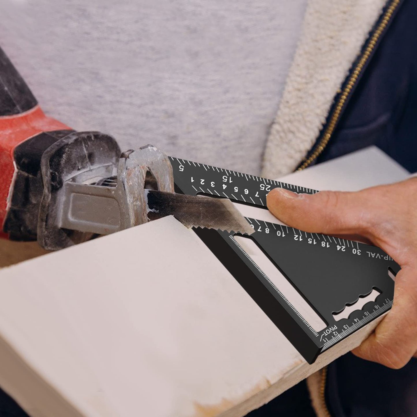 Newaner 180 mm snickarvinkel, aluminiumlinjal, 45°, 90° förtjockad, triangulär snickarvinkel, hög precision mätverktyg, för snickare, takläggare, ingenjör (svart)