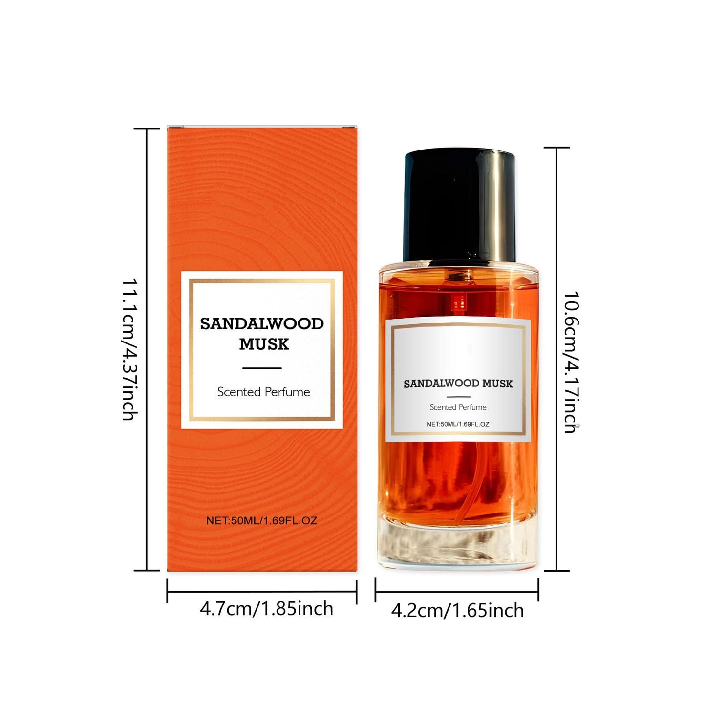 Sandelträ mysk perfum, oregelbunden doft i en elegant flaska långvarig unisex doft daglig användning & kontorsnödvändighet, naturlig reseparfym för män och kvinnor 50 ml