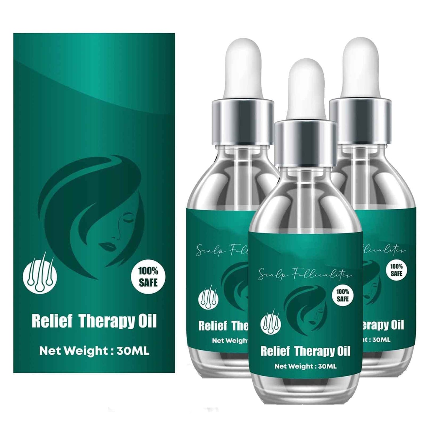 DUBUSH hårbottenfollikulit lindrande olja - naturläkemedel hår och hårbottenolja för alla hårtyper, 30 ml