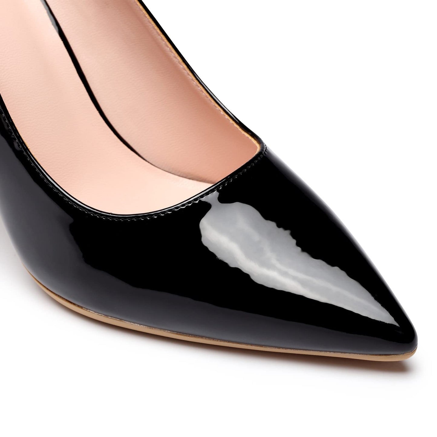 Zhabtuc kvinnor högklackade skor spetsig stängd tå slip on stilettos 10 cm fest bal bröllop klackade skor