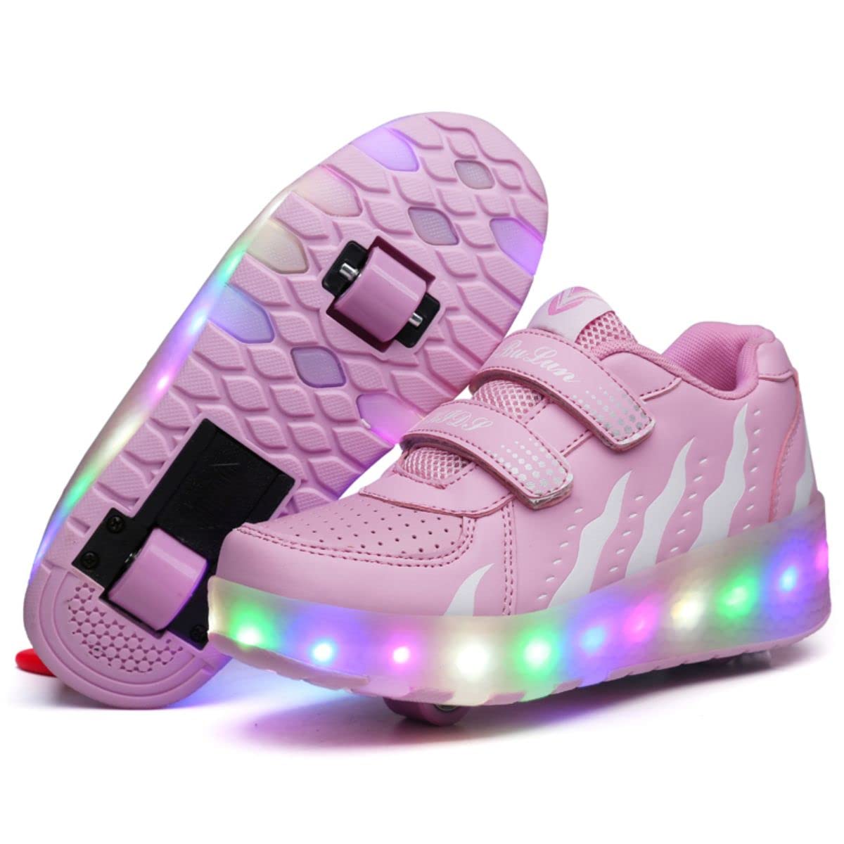 Barnsneakers med 2–4 hjul, för pojkar och flickor, sneakers för fest, födelsedag och jul