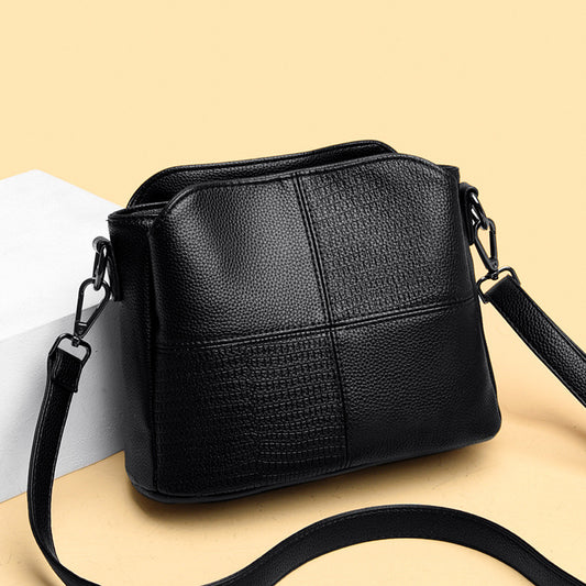Retro Ladies Bag Simple Leisure Small Bucket Bag Leisure Multilayer One Shoulder Bag
