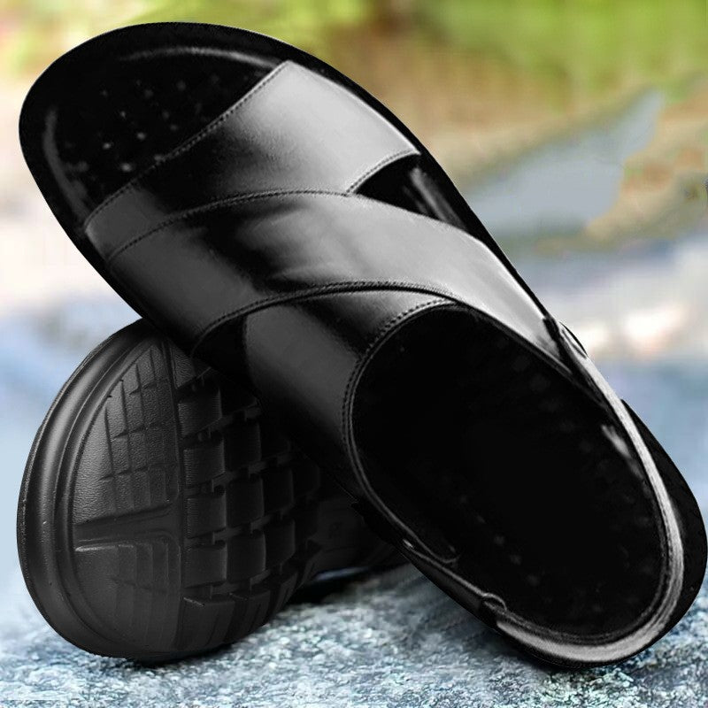 Men's leather men's beach shoes