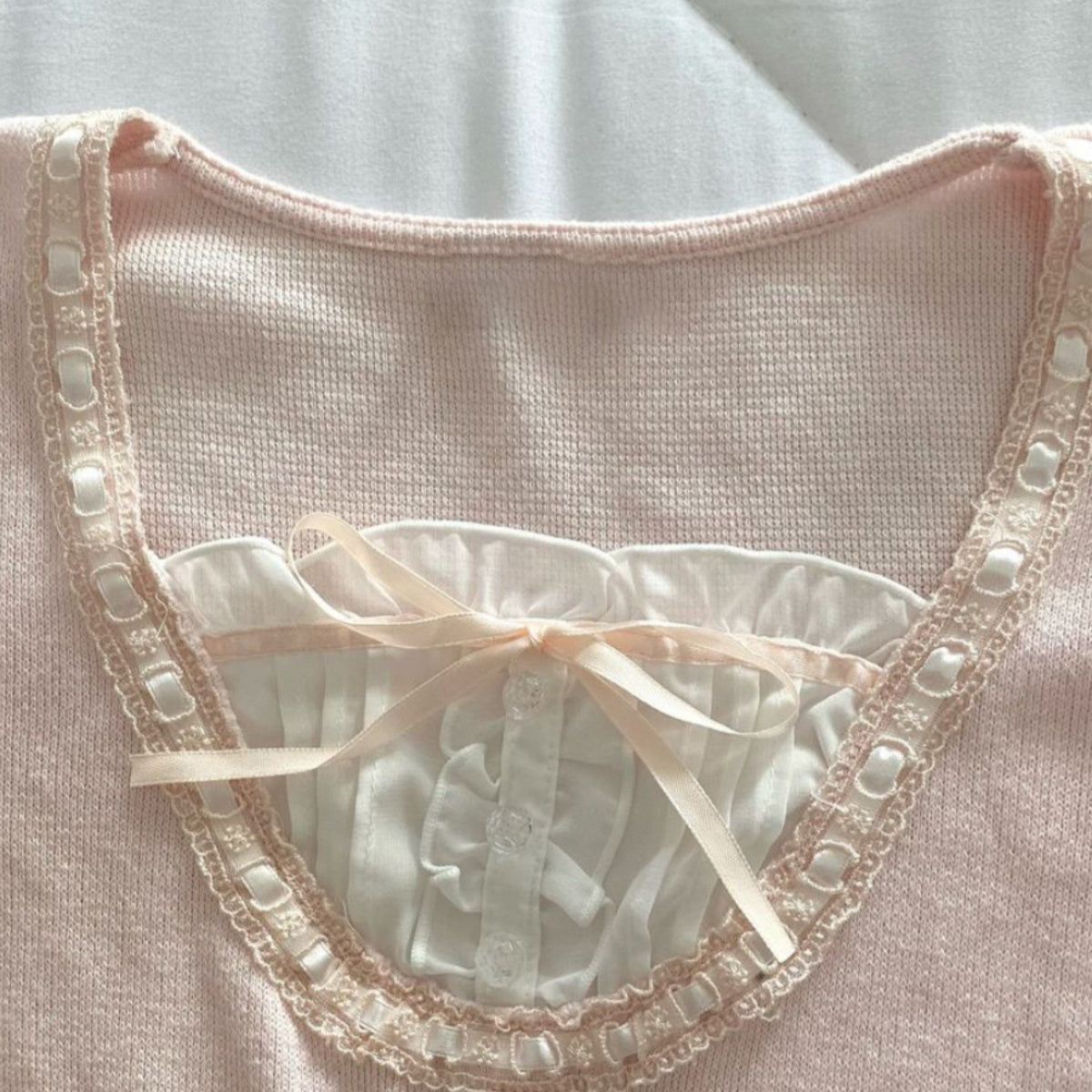Women's Early Spring Soft Glutinous Pink Long Sleeve T-shirt