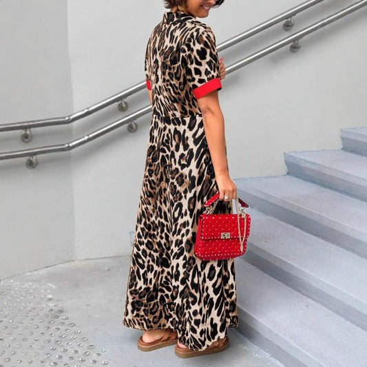 Women's Elegant Loose V-Neck Casual Dress
