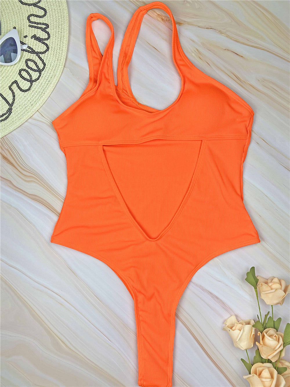 Knitted Ladies Dress Sexy One-Shoulder Swimsuit