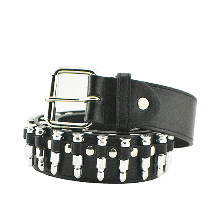 Korean style all-match bullet belt PU imitation leather punk