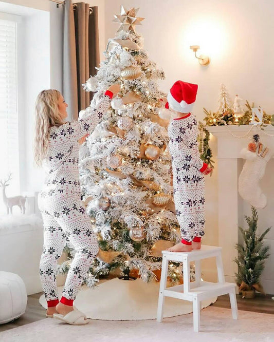 Christmas Print Parent-child Home Service Suit