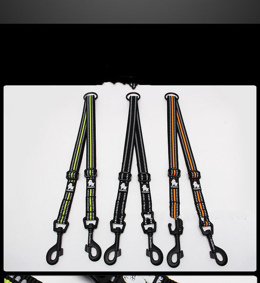 Leash Head Dog Leash Outside Into Double Head Convenient